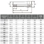 Koken-Z-series 3300MZ 3/8"分頭公制加長套筒(3/8"Z系列加長卜士) - Image 3