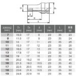 Koken-Z-series 3300XZ 3/8"分頭公制中長套筒(3/8"Z系列中長卜士) - Image 3