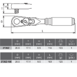Koken-Z-series 2726Z系列 1/4″分頭搖頭棘輪板手(1/4″Z系列搖頭波柄) - Image 4